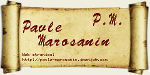 Pavle Marošanin vizit kartica